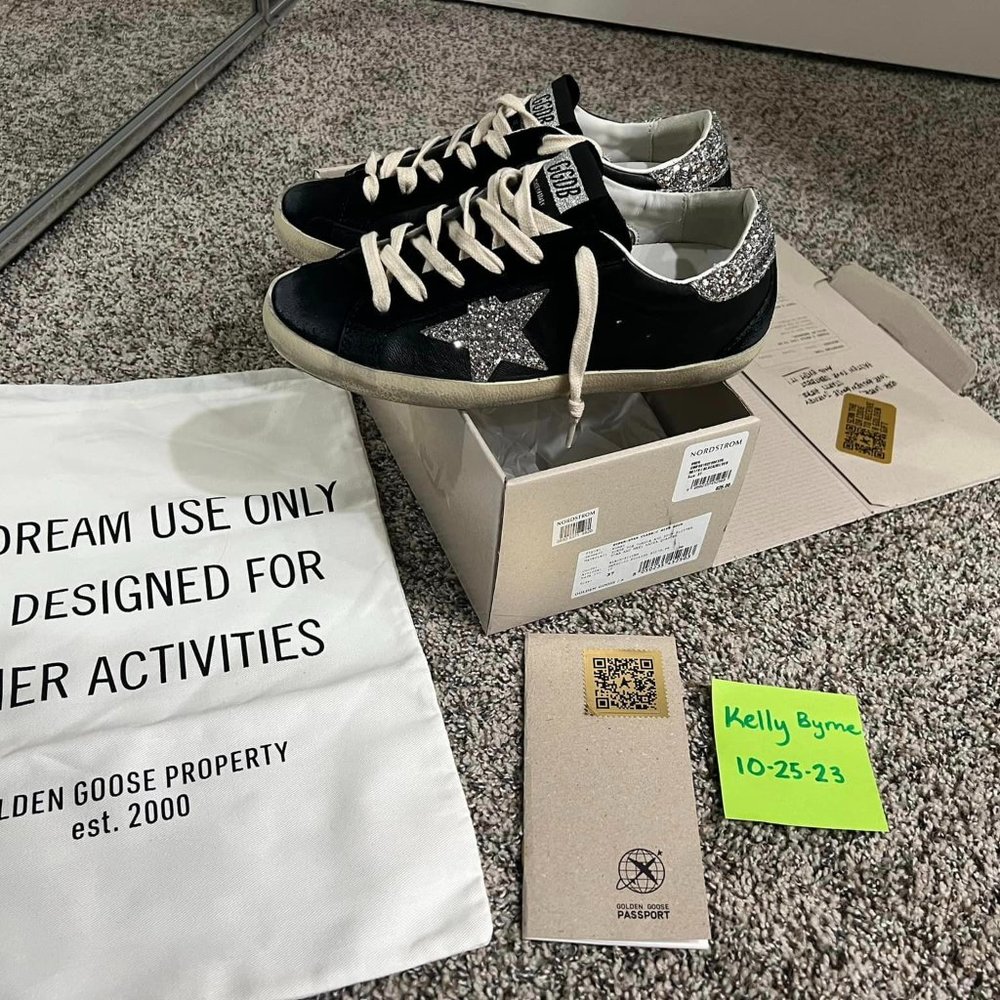 Golden Goose Super-Star Classic with Spur black & Silver 37 New